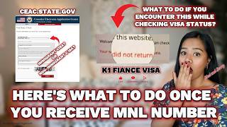WHAT TO DO WHEN YOU RECEIVE MNL NUMBER OR NVC LETTER STEP-BY-STEP / ERROR ON VISA CHECK #foryou