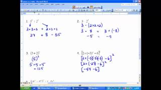 MAth 9 - 2.3 - Order of Operations and Exponents