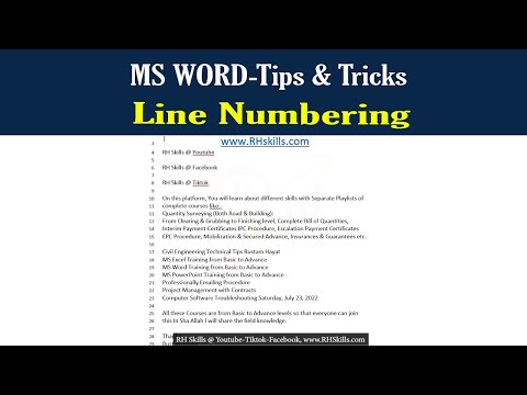 MS Word Tips & Tricks – Line Numbering in MS Word 2019