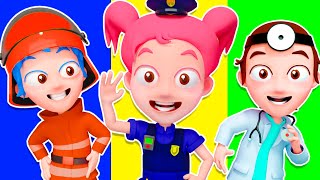 Professions Song | Policeman🚓 Firefighter🚒 Doctor🚑 + More | Best Kids Songs and Nursery Rhymes