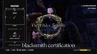 elder scrolls online blacksmith certification