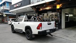 Toyota Hilux Revo ติดตั้ง แร็คจักรยานในกระบะ Thule BedRider 822 XTR บรรทุกจักรยาน 2 คัน