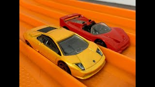 RACE: Ferrari F50 vs Lamborghini Murcielago - Hot Wheels