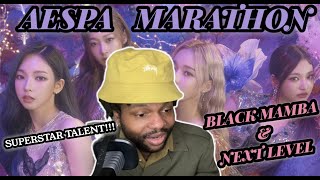 AESPA MARATHON | Black Mamba & Next Level MVs (REACTION)
