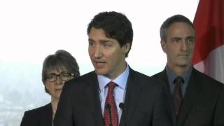 Prime Minister Trudeau speaks at the Smart Prosperity Kick Off in Vancouver