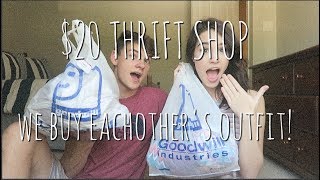 $20 THRIFT SHOP CHALLENGE! WE BUY EACHOTHER'S OUTFITS!