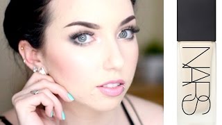 NARS ALL DAY LUMINOUS WEIGHTLESS FOUNDATION REVIEW \u0026 DEMO | Pale acne prone skin