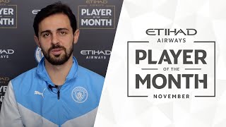 Bernardo Silva REACTS to his goals in November! | Etihad Player of the Month