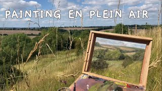 My First Plein Air Painting || Oil painting outside || Landscape oil painting