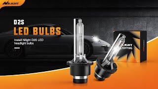 Nilight D1S HID Headlight Bulb, 6000K Diamond White D1S Bulb Super Bright