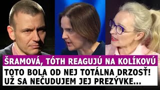 Tóth a Šramová reagujú na Kolíkovej reči v debate: Už sa nečudujem jej prezývke