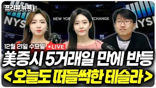 美증시 5거래일 만에 반등, 오늘도 떠들썩한 테슬라 |  프리뷰뉴욕