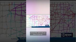 The Kansas Department of Transportation’s “Kan-Drive” map shows several roads in Kansas still closed