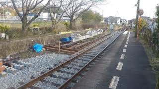 北条鉄道　工事中の法華口駅。