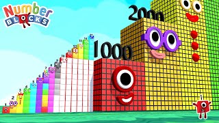 Numberblocks Comparison 1 to 10 15 vs 1000 10000 15000 Numberblocks Standing Tall
