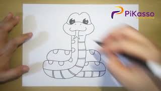 Cute Python Snake Easy Drawing Tutorial