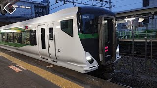 E257系 OM-52編成 臨時特急花咲く鎌倉あじさい号青梅行が拝島駅2番線を発車するシーン