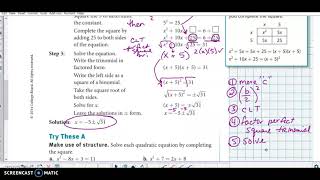 8GT 32-2 Completing the Square notes