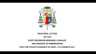 Pastoral Letter, Lent 2021 Archbishop of Birmingham, UK - Parish of Kidlington \u0026 Woodstock, UK