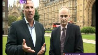 BBC Daily Politics Jo Coburn interview with cage cricket Sir Ian Botham and Crispin Blunt
