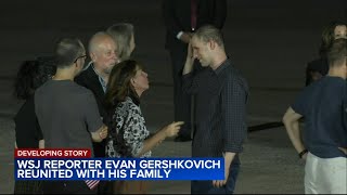 Evan Gershkovich reunited with his family after in historic prisoner swap