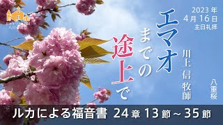 【4月16日】「エマオまでの途上で」ルカによる福音書 24章 13節～35節　川上 信 牧師【八日市教会】