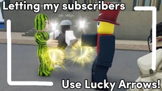 [YBA] Giving my subscribers Lucky Arrows (Must-see Reactions!)