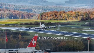 Windy and Rainy | November Plane Spotting | Zurich Airport 02.11.2021 #A380