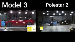 Tesla model 3 vs polestar 2 crash test
