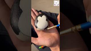 Lets paint penguin on stone | stone painting | penguin drawing 🐧 #stonepainting #stoneart #penguin