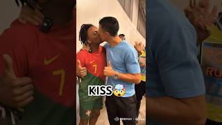 ishowspeed and Ronaldo Kiss 🤯. #kiss #ishowspeed #ronaldo #fighting #kissing #sus #real