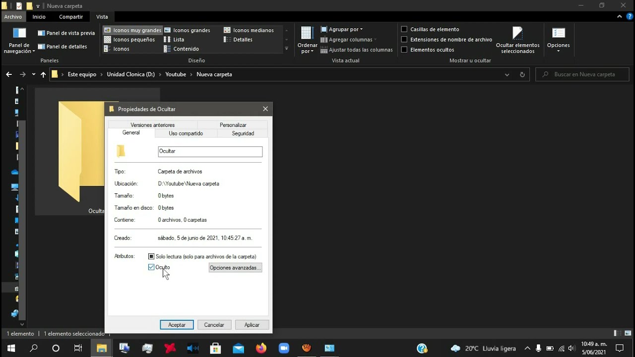 Ocultar Y Visualizar Carpetas En Windows 10 - YouTube