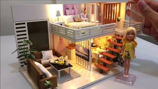DIY BARBIE TWO-STOREY DOLLHOUSE with bedroom, toilet shower, kitchen, dining and living room