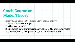 Crash Course Model Theory
