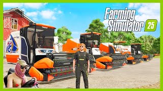 รวมแกงค์รถเกี่ยวคูโบต้า ลงรุมนาดำ เกมส์- Farming Simulator25 #modfs25 #รถเกี่ยวข้าวคูโบต้า