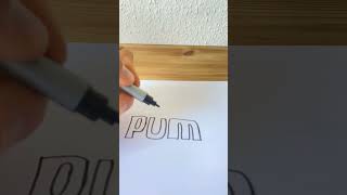 How to draw the inscription Puma #shorts