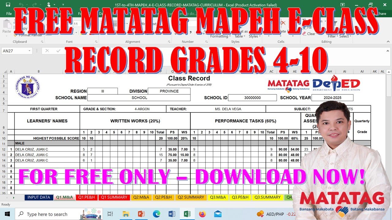 Deped E Class Record Templates For Ppt