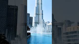 Dubai mall water show with Burj Khalifa view 🔥🔥 #shorts #burjkhalifa #dubai #viral #dubailife