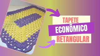 TAPETE ECONÔMICO RETANGULAR #croche #tapeteretangular #tapetedecroche #tapetedecrochefacil