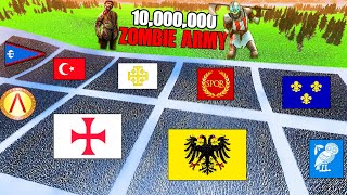 Can Every MEDIEVAL ARMY Defend Castle VS 10,000,000 ZOMBIE ARMY? - UEBS 2