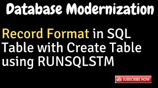 IBM i, AS400 Tutorial, iSeries, System i - Record format in SQL CREATE TABLE using RUNSQLSTM