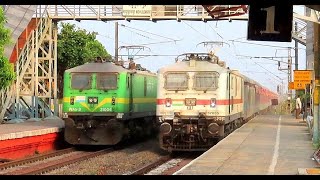 WAP 7 RAJDHANI insults WAG 9 freight beast | Howrah Rajdhani humiliates original WAG 9 Freight