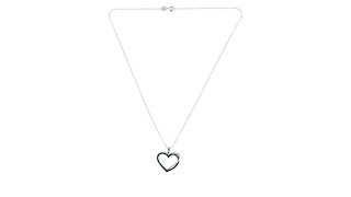 Sterling Silver .35ctw Blue and White Diamond Heart Pend...