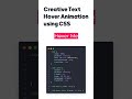 Text Hover Animation using CSS | #shorts