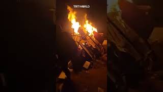 Israeli forces torch Palestinian belongings before withdrawing from Netzarim Corridor