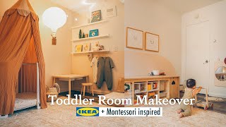 Toddler Room Makeover with IKEA DIY hacks! Montessori-inspired Baby Girl Bedroom/Playroom