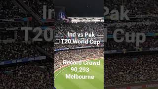 Record crowd at Melbourne Cricket Ground | India vs Pakistan T20 World Cup match |