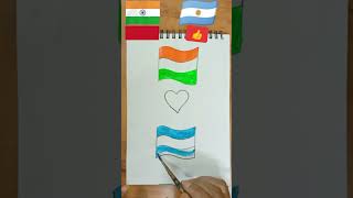 Flag Drawing republic day special 🇮🇳❤️🇦🇷 #shorts #shortvideo