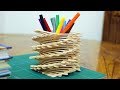 Ice Cream Stick Pen Holder Easy - Ice cream Sticks Crafts Ideas