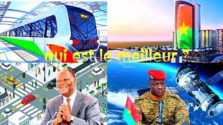 comparaison des 5 plus grands projets d'Alassane Ouattara et de capitaine Traoré